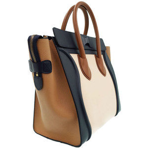 Celine Luggage Tote Tan Brown Navy Mini Handbag